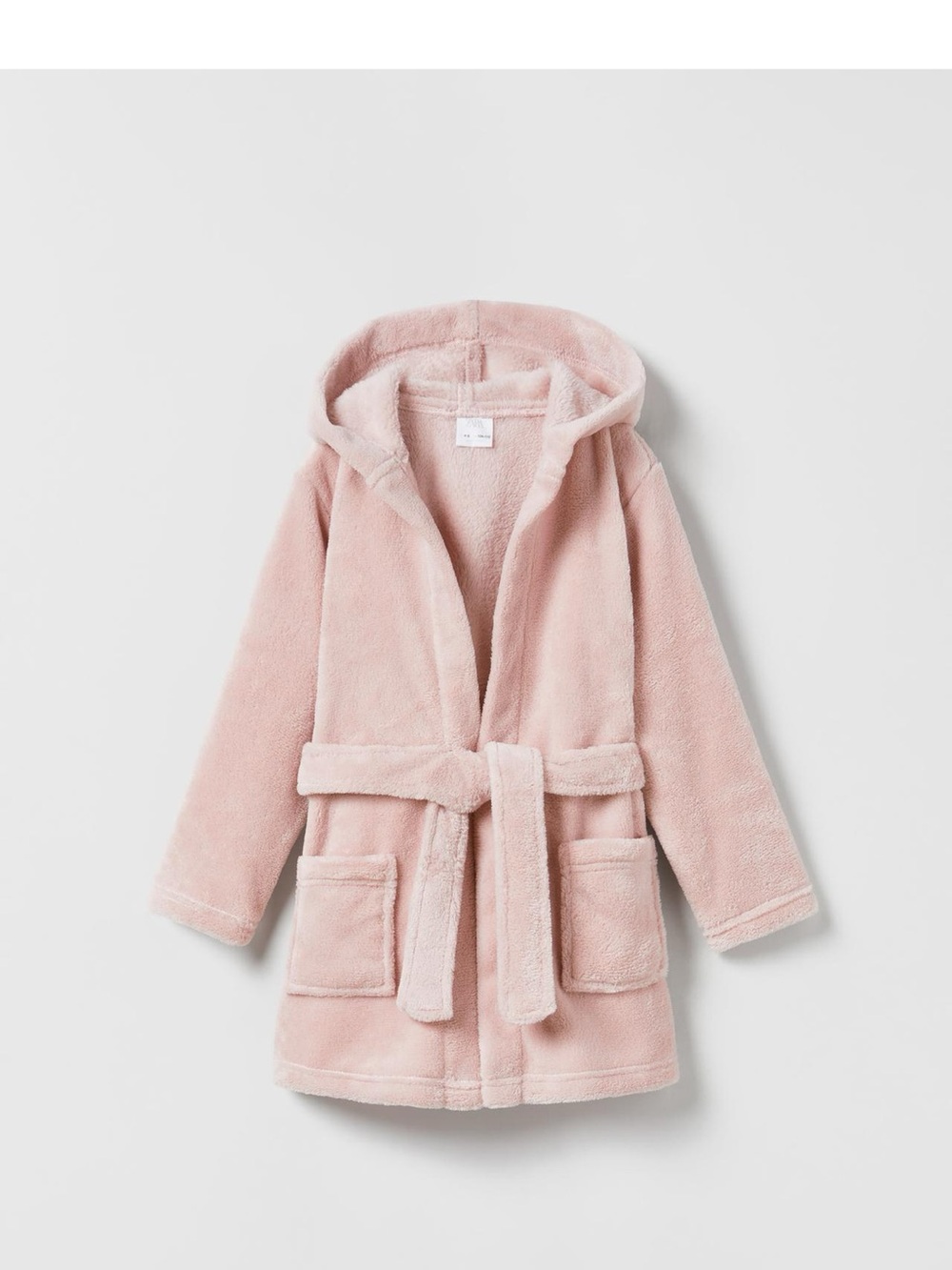 Zara Soft Hooded Fleece Robe in Light Pink with Rainbow and “Alice” Embroidery
